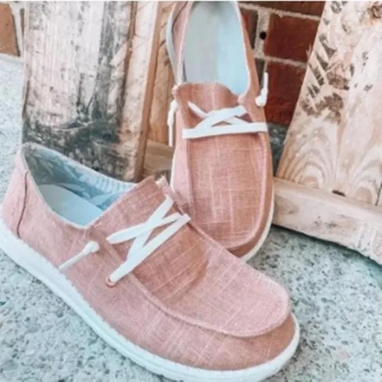 Модная женская обувь Кроссовки Холщовые балетки Большие размеры Модная вулканизированная обувь Летние балетки Mujer Casual