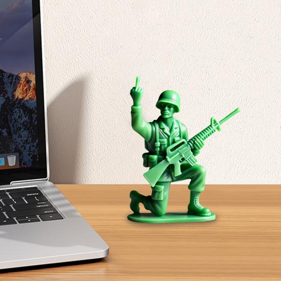Зеленая фигурка солдата, миниатюрная военная игрушка, солдат со средним пальцем, фигурки синих военно-морских людей для домашнего офиса, декор рабочего стола, сувениры на военную тематику для вечеринок
