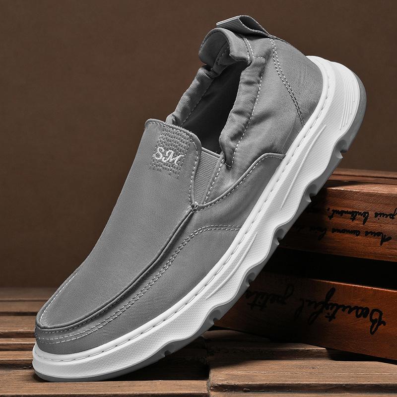 Ткань для зонта мужская обувь лето новая ленивая одна педаль спортивная и повседневная обувь для скейтборда старые пекинские тканевые туфли