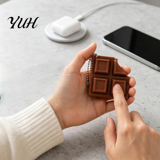 Сенсорные игрушки для взрослых и детей, 3D-печатная плитка шоколадной конфеты, кликер, фиджет-игрушка, брелок-антистресс в форме клавиатуры, игрушка для снятия стресса на рабочий стол, для детей,