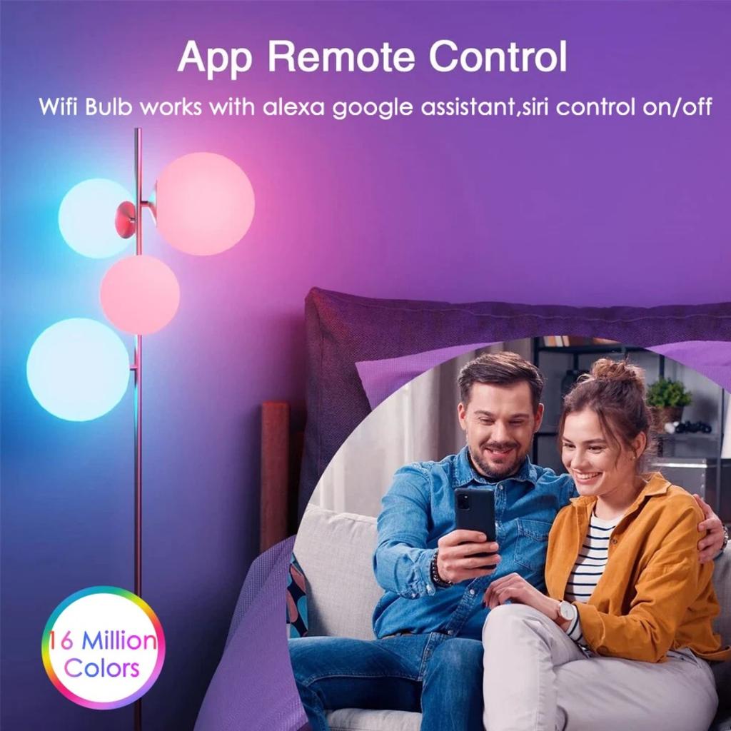 HOMZY Смарт-лампа Wi-Fi/Bluetooth E27 RGB Alexa Светодиодная лампа Умные лампочки AC 85-265V Умные лампы для Google Assistant Smart Life