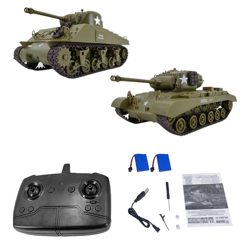 2pcs 2.4Ghz Remote Control Military Truck Remote Control Tank Remote-controlled Tank Vehicle with