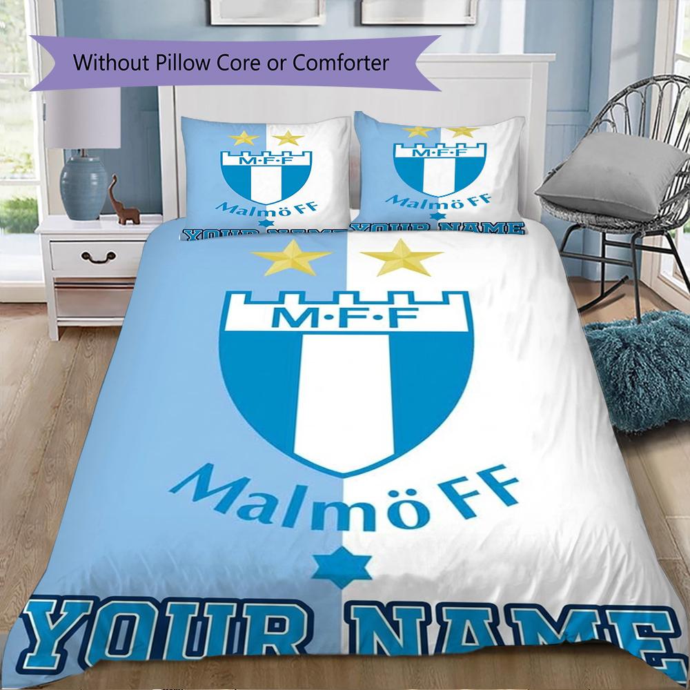 Custom Name Malmo FF Pattern Bedding uilt Set uilt Cover Pillowcase Home Decoration Birthday Gift (1*duvet cover+2*pillowcase without core)