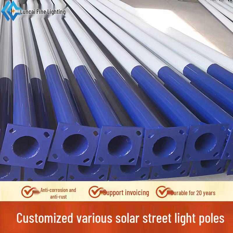 Cross-Border Solar Split Street Light Pole, Galvanized, 3-6 Meters, for New Rural Roads