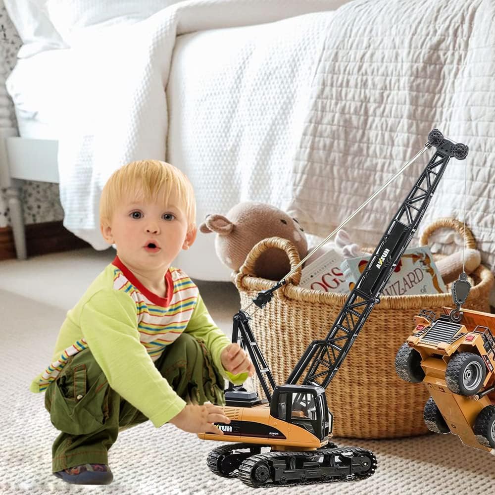 1/50 Прочный строительный металлический гусеничный кран, Автокран, Игрушки-машинки для детей, Игрушки-машинки для песочницы на улице, Подарок на день рождения Малыш Мальчик Ребенок