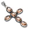 Natural Morganite Gemstone Handmade 925 Sterling Silver Pendant 3.35" G7P14