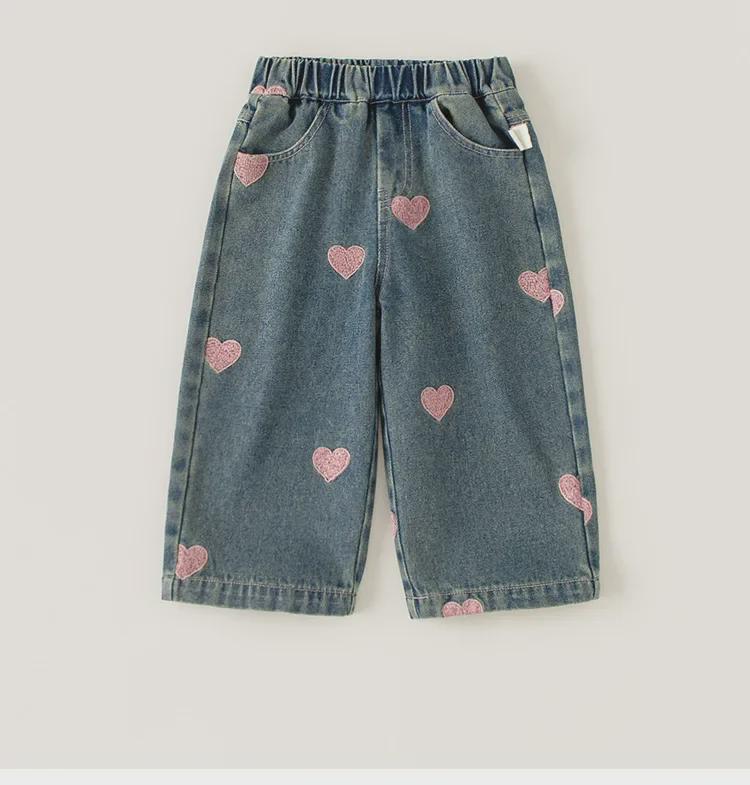 Джинсы Youbao Girls' Love: Осенний широкий прямой корейский свободный крой