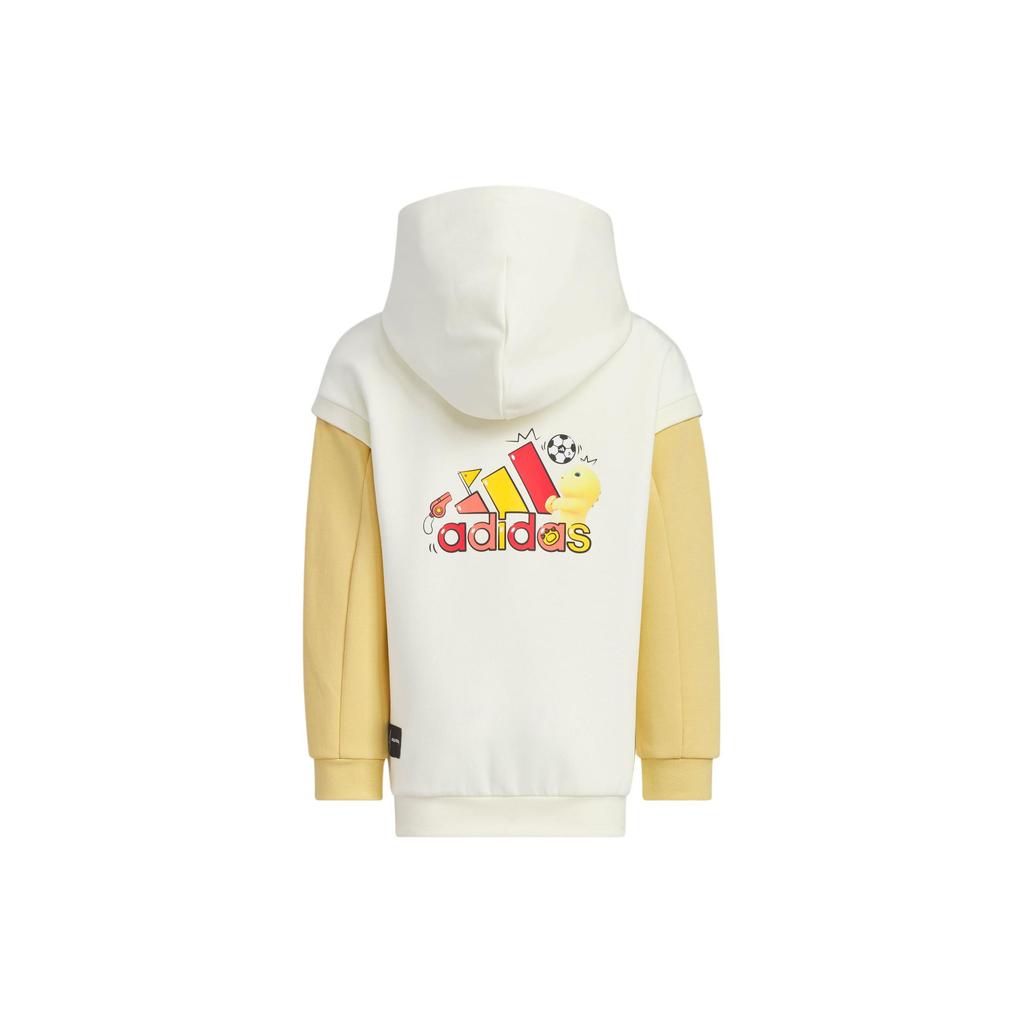 adidas Спортивная вязаная толстовка с принтом, повседневная куртка, детские куртки, цвет вне белого, светло-желтый JF1373