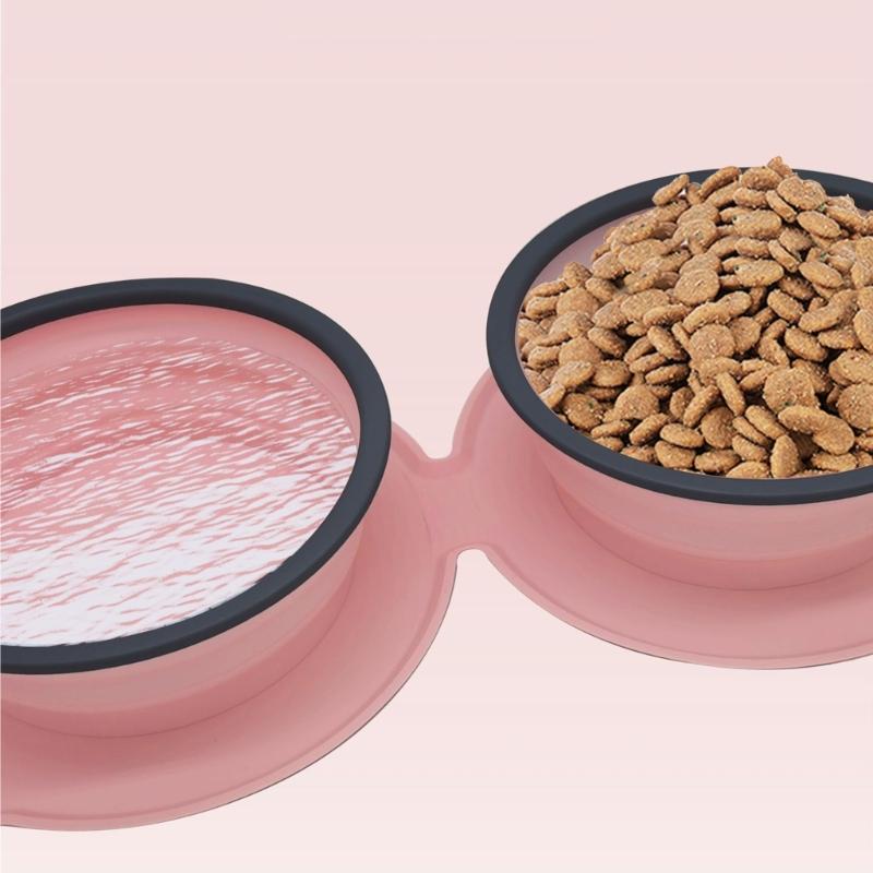 Dog Slow Feeding Bowl Silicone Pet Food Bowl Pet Dogs Outdoor Travel Feeding Bowl Foldable Food Feeder Bowl Dog Dishware