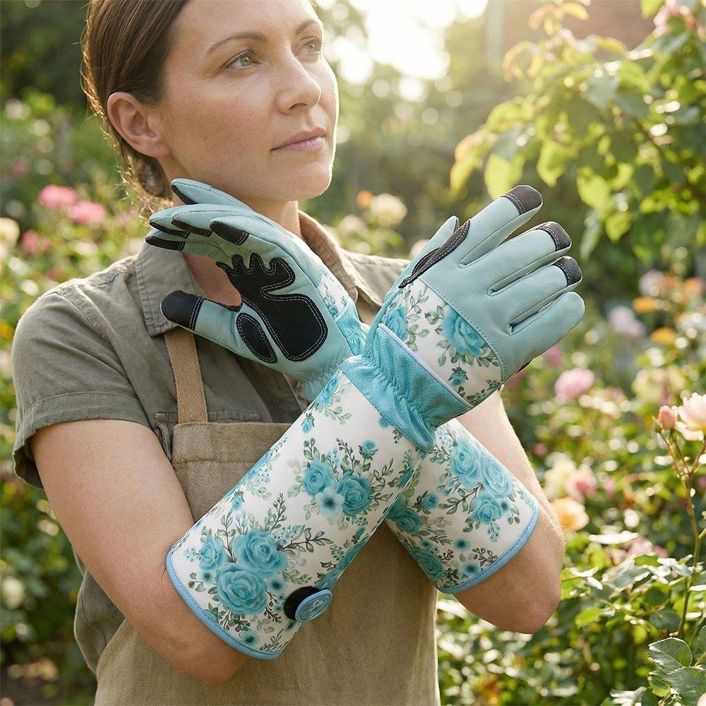 1 Pair Anti-Puncture Long Gardening Gloves Long Elbow Design Work Safety Glove Harvesting Peppers