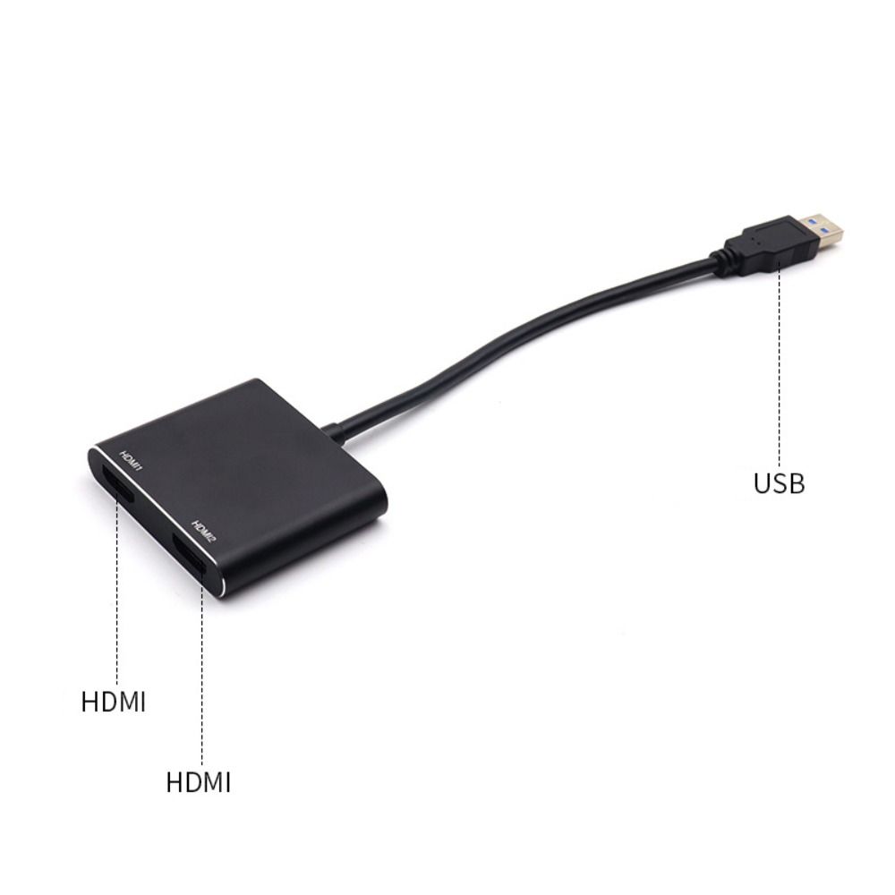 Конвертер USB 3.0 в HDMI USB в двойной HDMI Конвертер Один в два Расширенный конвертер Видеоконвертер Подключи и работай Алюминиевый сплав