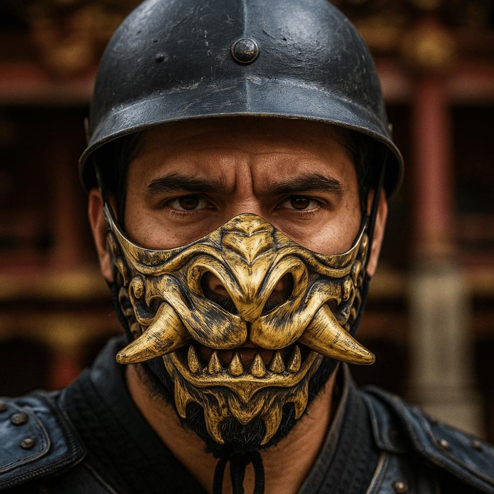 Spooky Cosplay Red Prajna Mask Dress Up Japanese Mask Toy Samurai Cosplay Mask Halloween