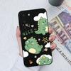 Case For Samsung Galaxy S23+ Ultra S22+ S21 S20 FE Note 10 20 Lite Cute Dinosaur Liquid Silicone Soft TPU Back Cover For Samsung S22 S23 Bumper Funda