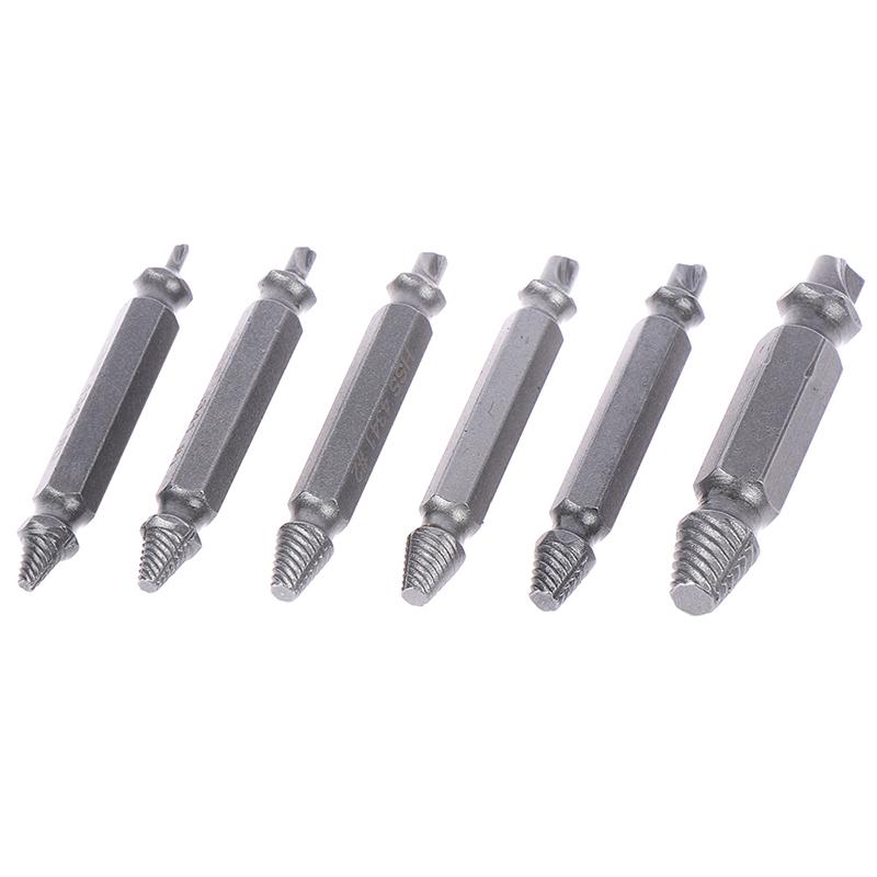 6Pcs/Set Portable Broken Bolt Remover Tool Universal Damaged Screw Extractor Speed Out Drill Bits