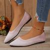 Spring and Summer One-pedal Shallow-mouth Soft-soled Doudou Shoes Knitted Breathable Pointed Flat Shoes Flat-heeled Soft-soled Women's Single Shoes