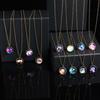 Planet Galaxy Zinc Zinc Alloy Double Side Universe Jewelry Double Side Pendant Clavicle Chain Necklaces