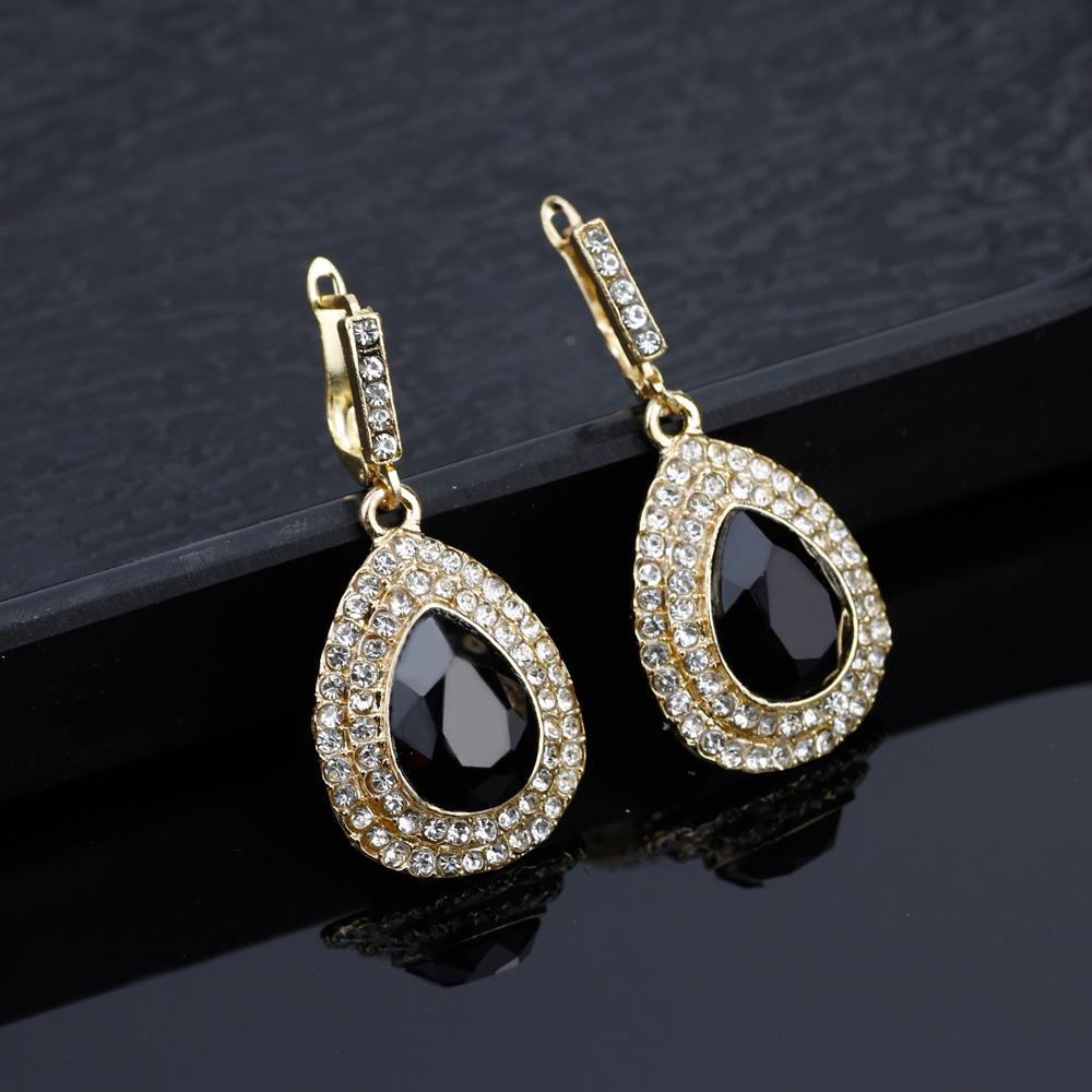 Модные золотые арабские серьги-подвески с подвесками для женщин, серьги со стразами, свадебные украшения, подарок для невесты