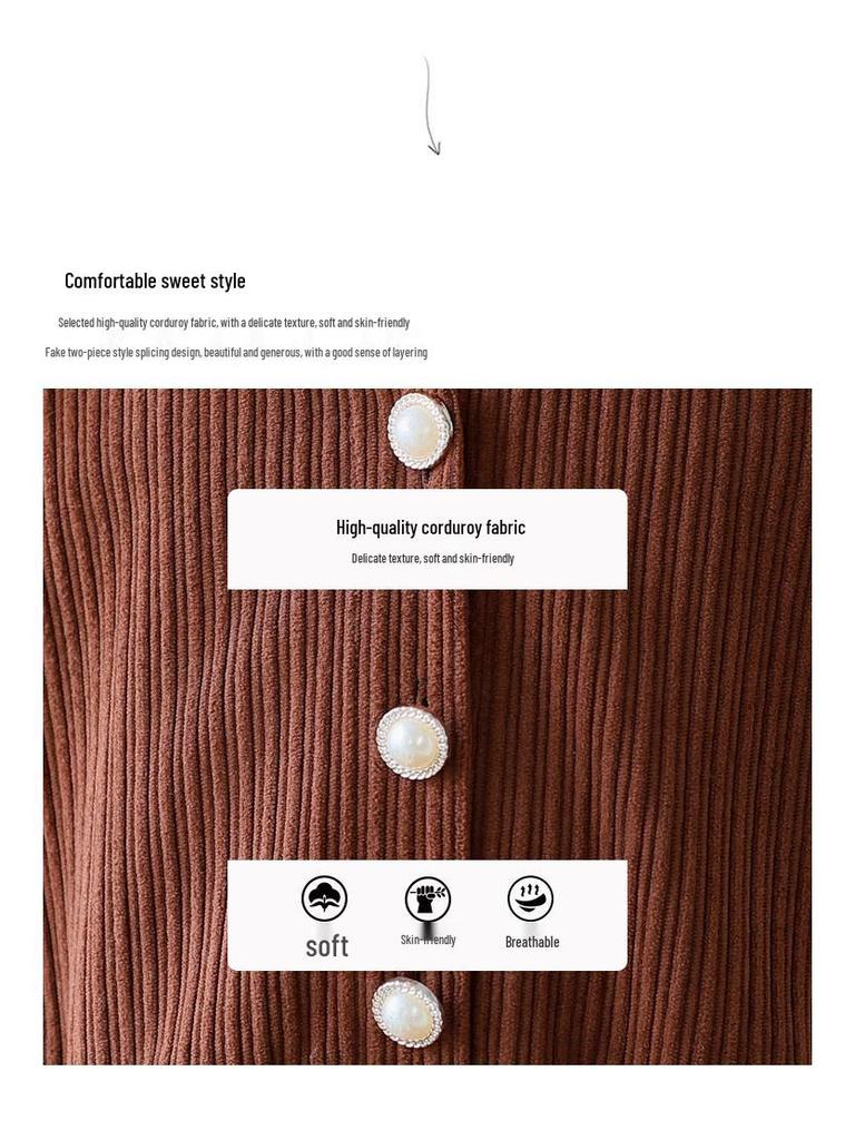 Платье принцессы CUHK для девочек, с длинным рукавом, с эффектом двухслойности - Модный осенне-зимний стиль