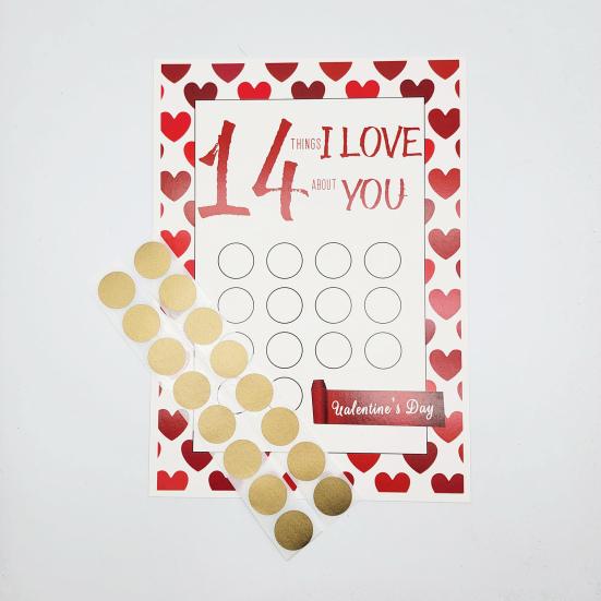1 комплект скретч-карт «Любовь о 14 вещах, которые я тебе» ко Дню святого Валентина, скретч-карта с романтическим принтом