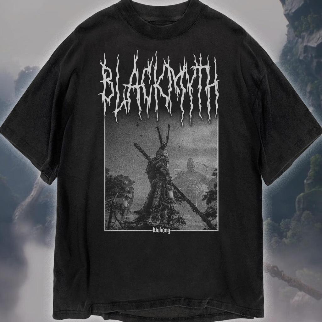 Футболка Black Myth Wukong, Унисекс, Стиль Black Metal, Игровая Научная Рубашка