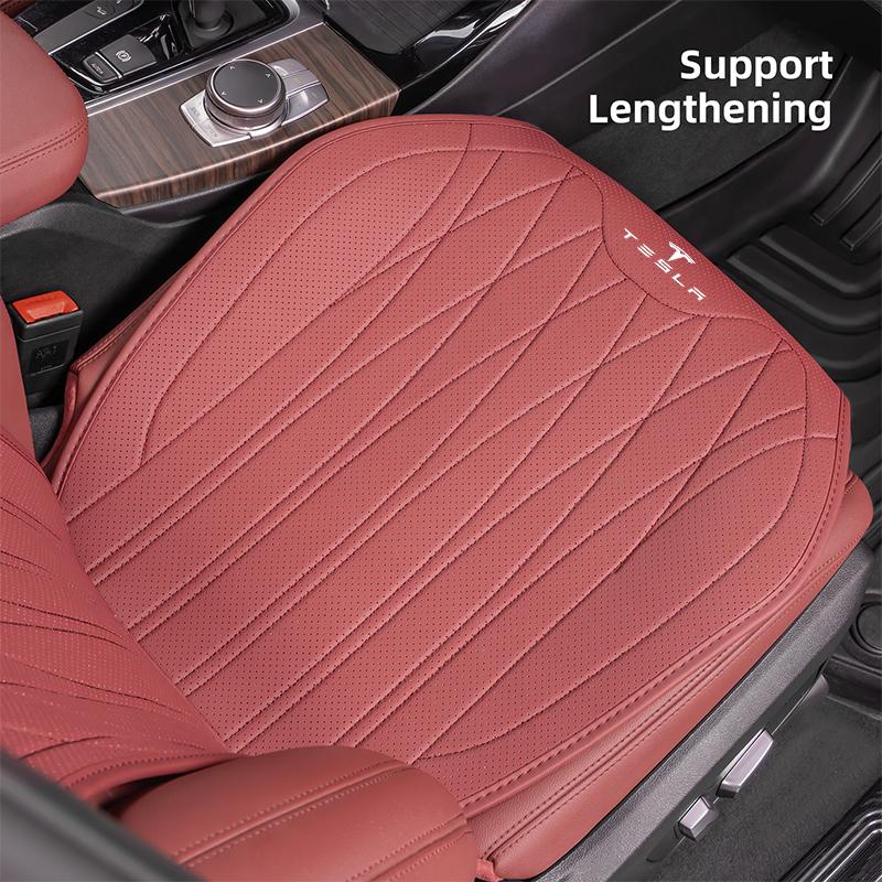 Nappa Leather Car Seat Cushion Cover Auto Sofa Cushioning For Tesla Model-Y Model-3 Model-X Model-S Cybertruck Roadster SpaceX