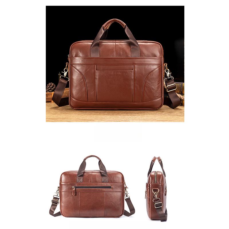 Мужской компьютерный портфель 16 дюймов, большая вместимость, первый слой коровьей кожи, мужская сумка через плечо высокого класса в стиле ретро из кожи