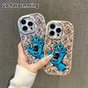 Phone Case: 2D flat design suitable for iPhone 18 17 16 15 14 13 Pro protective case, couple style, screaming blue ghost hand, Christmas and Halloween