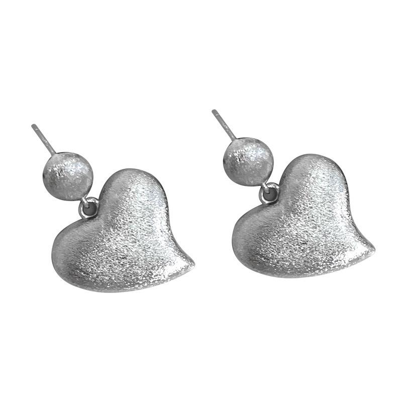 ANENJERY Матовые серьги с сердцем любви для женщин, модные простые ювелирные аксессуары