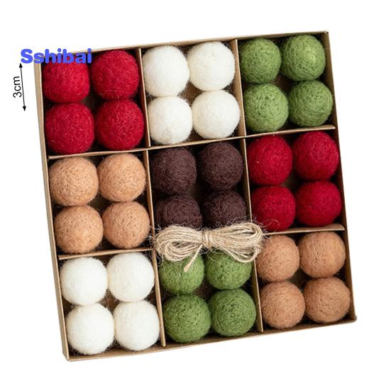 6/36 шт. 3/5 см Рождественский фетровый шар Снежинка Снеговик сплошной цвет небьющиеся многоразовые праздничные украшения Рождественская елка подвесной шар орнамент кулон