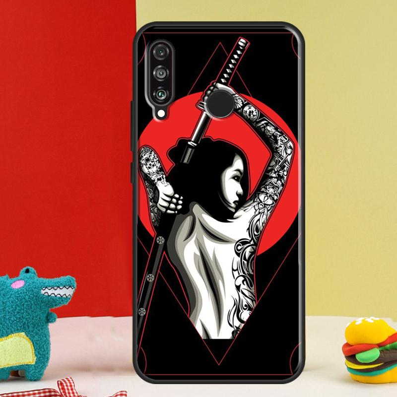 Аниме Девушка Самурай Для Huawei Nova 5T 9 10 SE 12i 12s 11i Y91 Y90 Y60 Y70 Y72 Y61 P60 P30 Pro P20 P40 Lite Чехол
