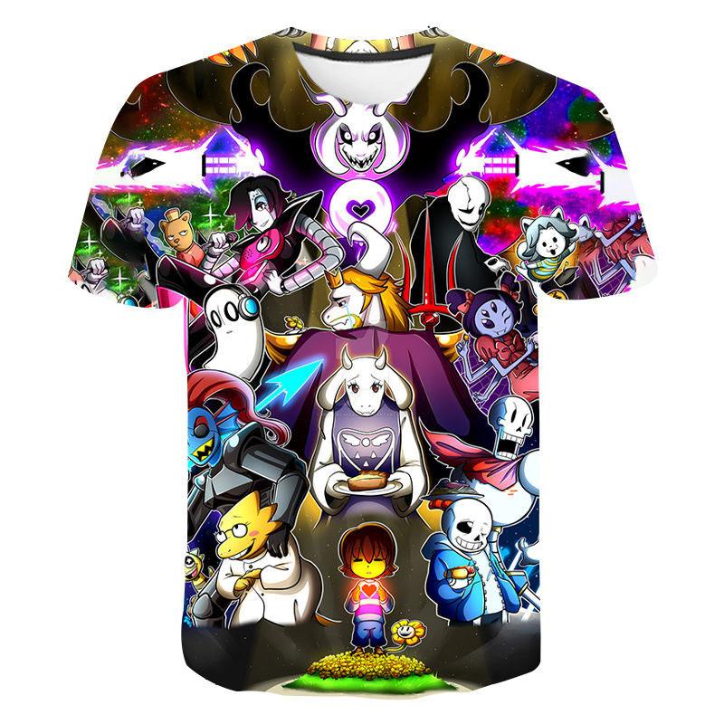 Футболки Undertale Sans Игра 3D Печать Летняя Детская Харадзюку Футболка Оверсайз Унисекс Мода Свободная Детская Одежда для Мальчиков