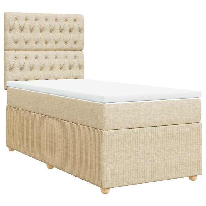 Maison Exclusive - Sommier à lattes de lit avec matelas Crème 100x200 cm Tissu
