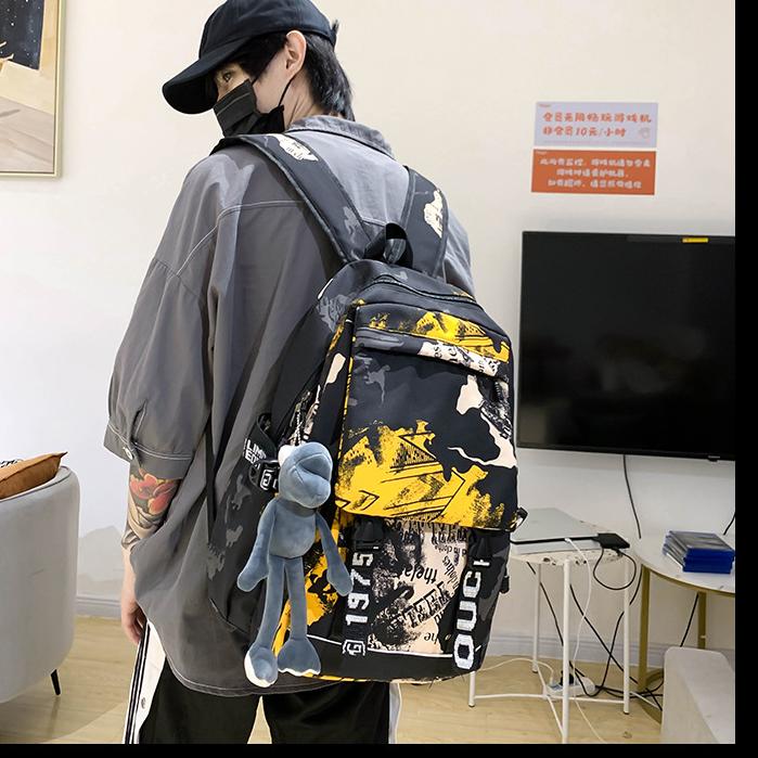 Fashion Shoulders School Bags Nylon Teenagers Backpack Breathable Girls Boy Schoolbag Large Capacity Graffiti Bookbags