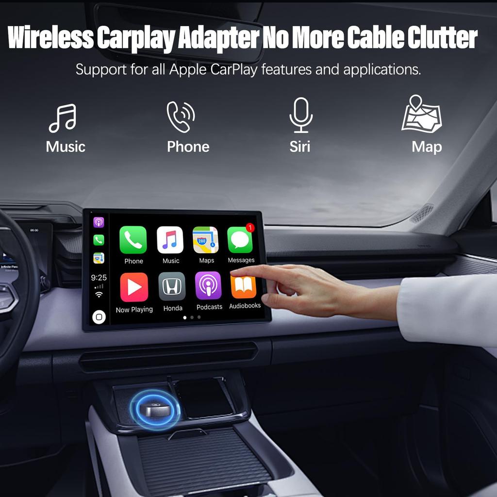 2-in-1 Wireless Android Auto Adapter, Plug Play Converts Wired To Wireless, Fast Auto-Connect, No Delay