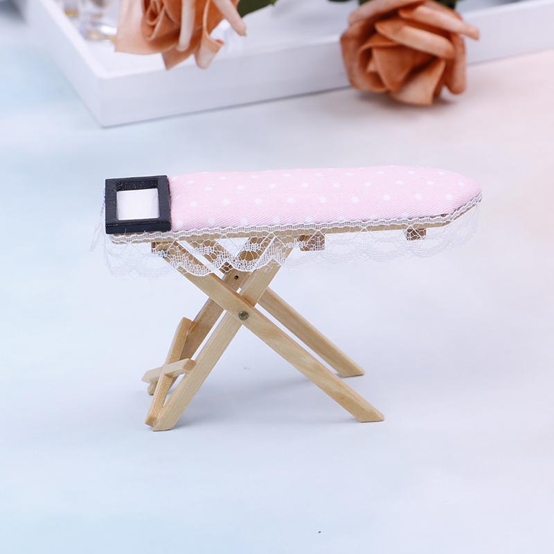 1:12 Кукольный домик, миниатюрный утюг с гладильной доской, набор классической мебели, игрушки