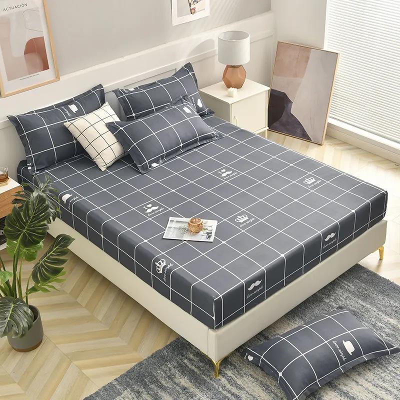 Универсальный нескользящий чехол для матраса Four Seasons, универсальный хлопковый наматрасник, одинарный, двойной, мультяшный стиль