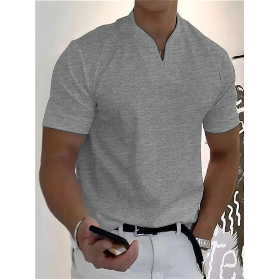 Muscle Мужская спортивная футболка для фитнеса больших размеров, мужская эластичная хлопковая летняя рубашка-поло с коротким рукавом и V-образным вырезом