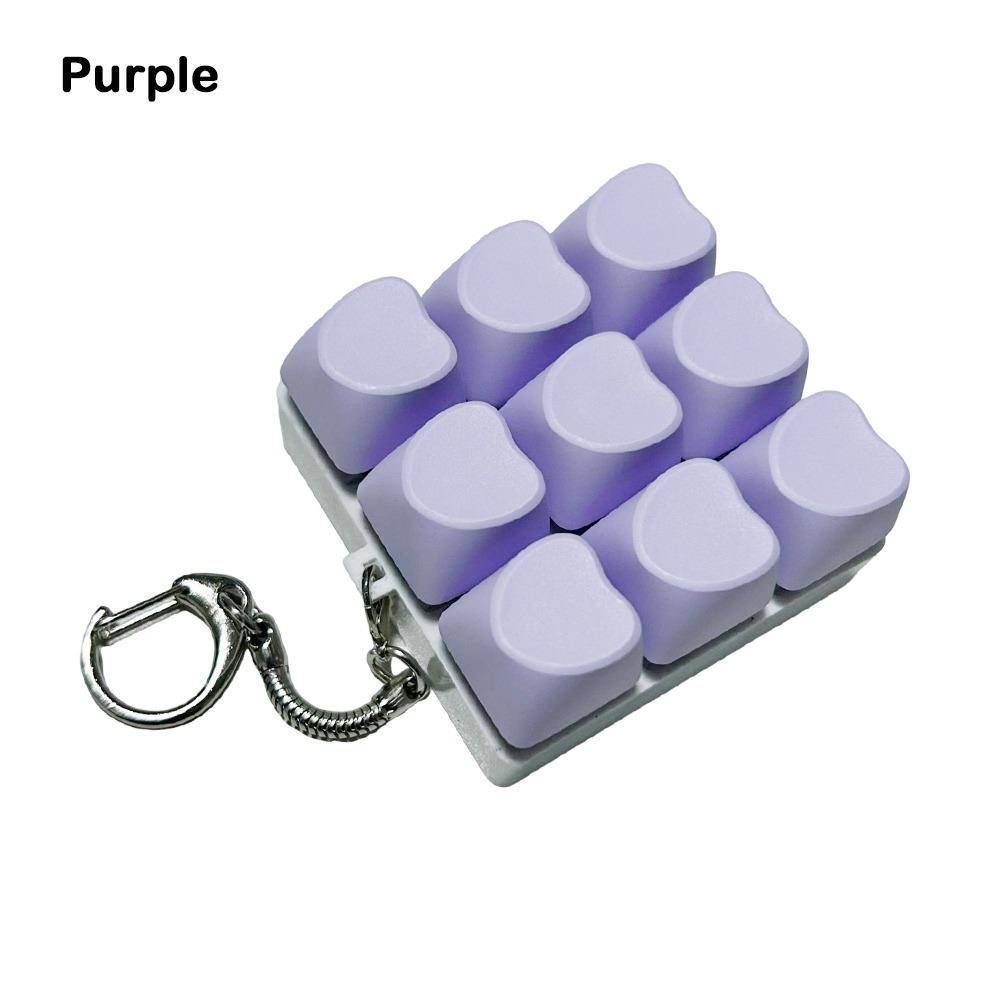 DIY Keyboard Clicker Toy 9Keys Button Keycap Fidget Keychain Finger Keyboard Caps Toy for Adult To Relief Stress Pass The Time