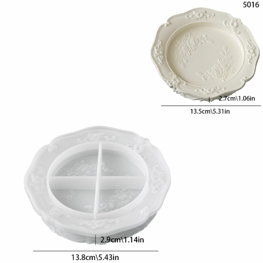 Vintage Floral Relief Jewelry Storage Tray Rose Embossed Storage Bowl Home Decoration