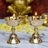Pure Brass Akhand Jyothi | Pyali Stand | Nanda Table Diya, 8 Cm Big , Brass, Pack of 2 Pcs