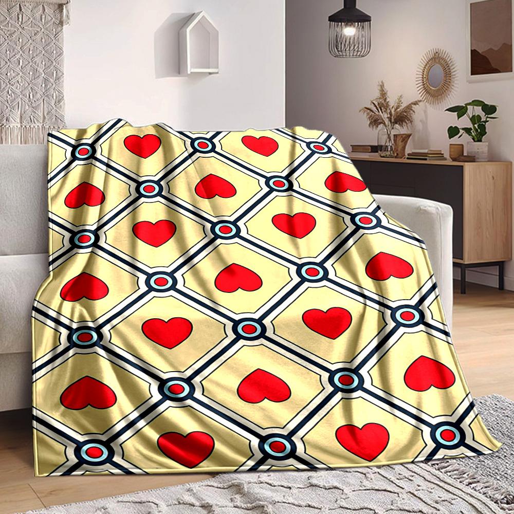 1pc Heart Pattern Blanket Warm, Cozy, And Soft, Suitable for Sofas, Beds, Cars, And Office Use.Perfect for Camping And Travel, Making It a Great Gift