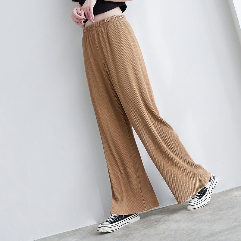 Летние свободные брюки свободного покроя с высокой талией, прямые брюки для йоги и танцев, повседневные брюки для женщин