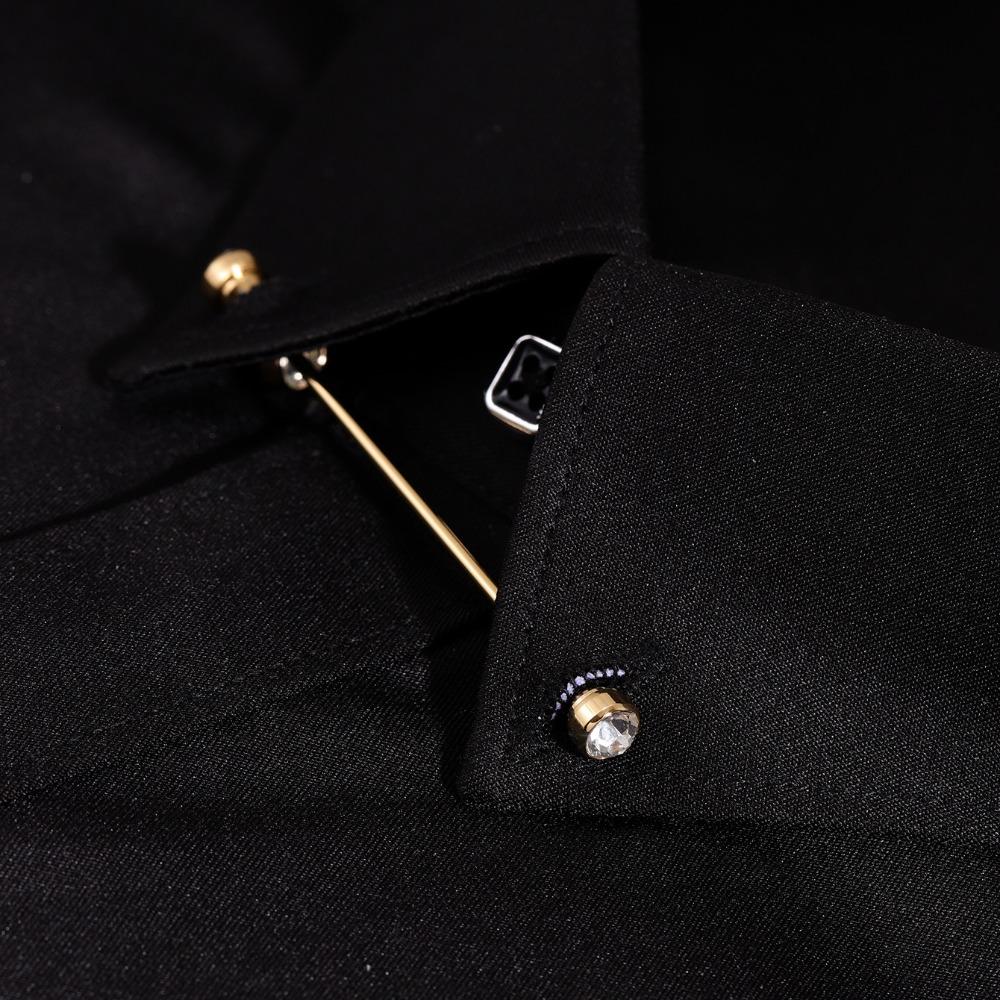 Detachable Crystal Tie Collar Needle Spiral Buckle Neckline Pin Shirt Collar Pin Banquet