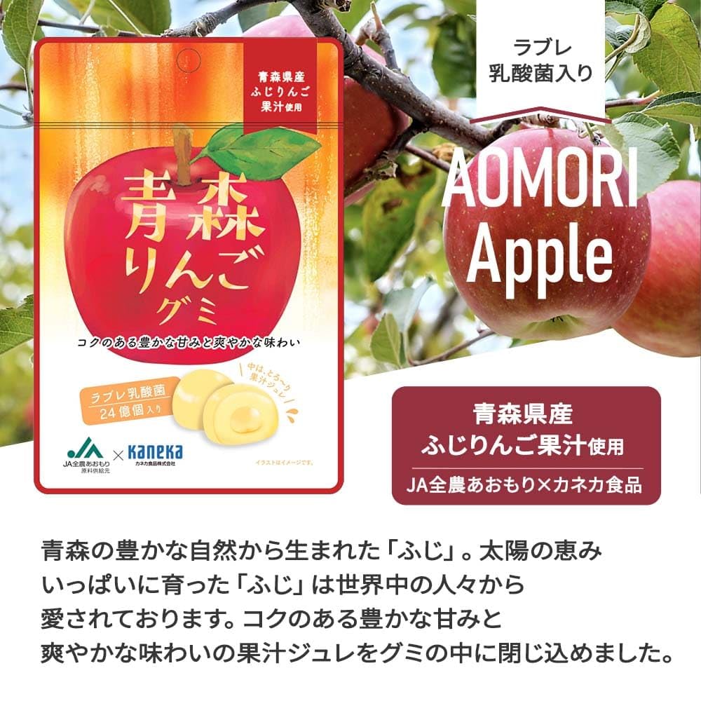 Из 10 фруктовых соков Kaneka Foods Aomori Apple, содержащих молочную кислоту Labre 40 г x 10 большой емкости [набор пакетов] Жевательная резинка, Жевательная резинка, Бактерии, пакеты, Жевательная резинка,