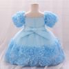 Baby Girl Sequin Flower Dresses Christmas Wedding Lace 1st Birthday Party Dress for Kids Toddler Children Formal Evening Costume