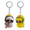 Cartoon Plush Helmet Duck Keychains for Car Key Handbag Pendant Key Chains Fashionable Keychain Cute Key Ring Small Gift