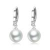 Серьги-подвески из стерлингового серебра 925 пробы с длинным жемчугом CZ для женщин, обручальные и свадебные изящные аксессуары, модные серьги в подарок
