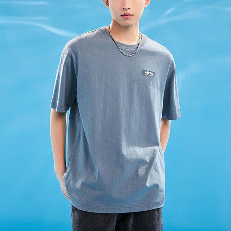 Anta Повседневная футболка с короткими рукавами Life Series с принтом на спине, топы унисекс, снежно-рок-серый 152328151-3