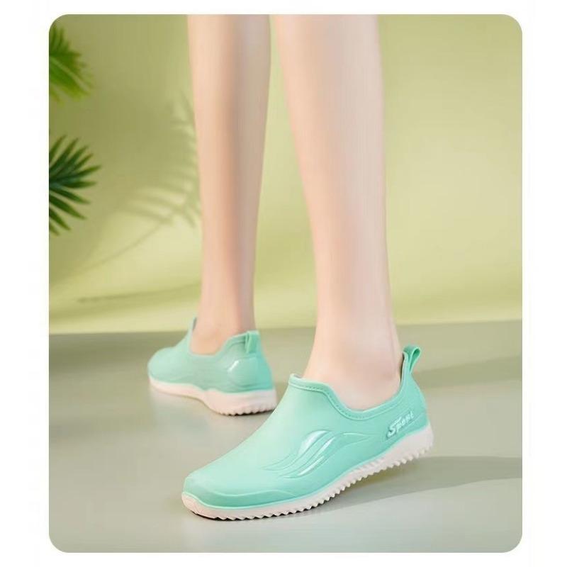 Женские модные летние нескользящие удобные короткие резиновые туфли на платформе