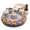 New Ru Kiln Ceramic Kung Fu Tea Set Tea Table A Complete Set of Home Office Teapot Tea Cup Tea Tray Set